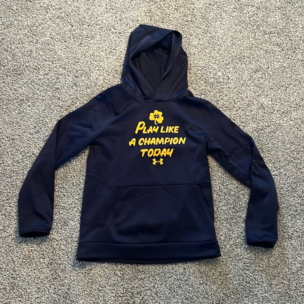 Boys Under Armour navy Notre Dame Fighting Irish PLACT Armour Fleece Hoodie